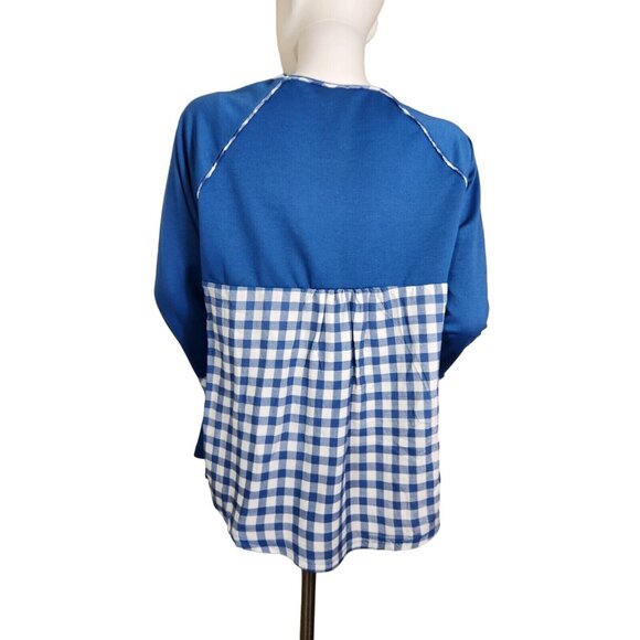 Ruby Rd Women's Plus Size 3X Top Blouse Must Haves Blue Crewneck 3/4 Sleeve (23) - Picture 3 of 9